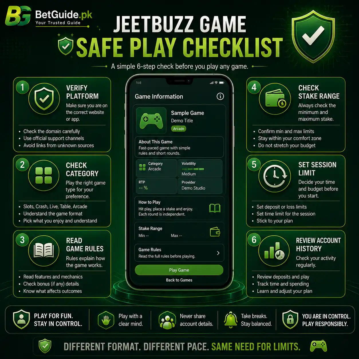 JeetBuzz game selection and safety checklist for Pakistan