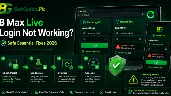 B Max Live login not working troubleshooting guide for Pakistan