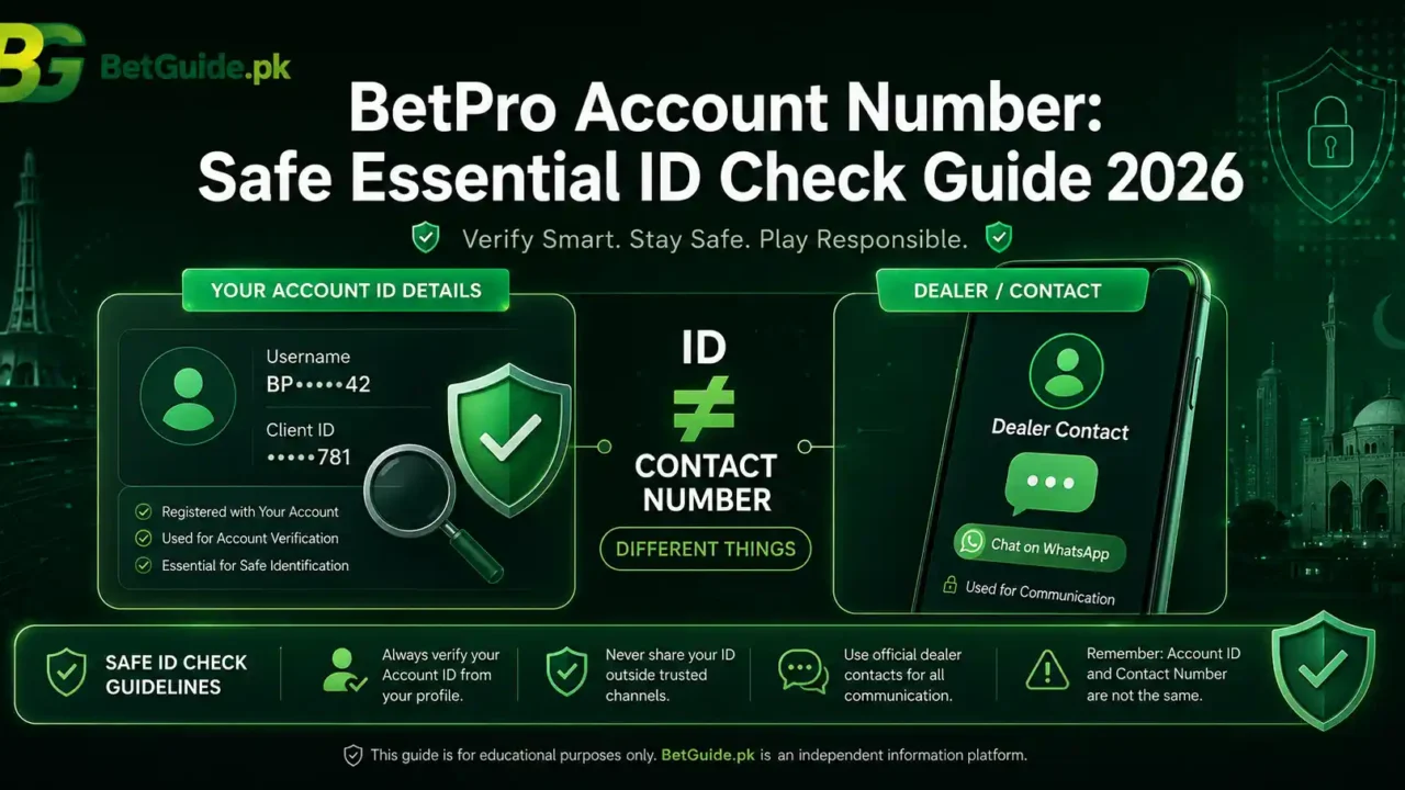 BetPro account number and client ID verification guide for Pakistan