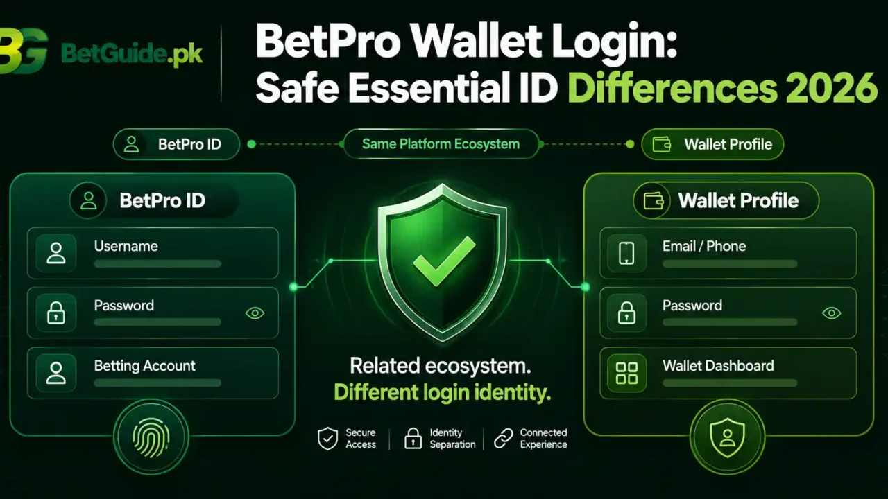 BetPro Wallet login and BetPro ID differences in Pakistan